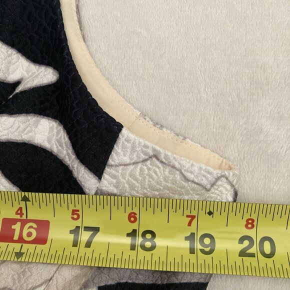 Natori Amaryllis Jacquard Dress SIZE 14 Belted Fit Flare Pockets Party Wedding - Picture 12 of 14